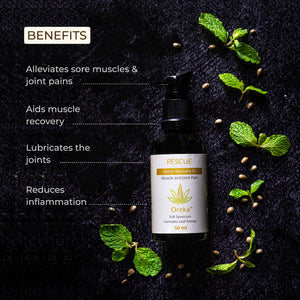 Benefits of Rescue CBD oil by Oreka for muscle and joint pain